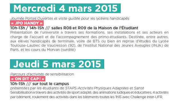 programme semaine handicap université paris ouest